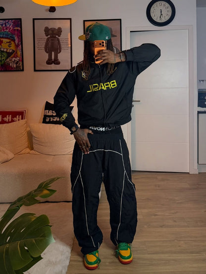 Football track jacket shown from the side