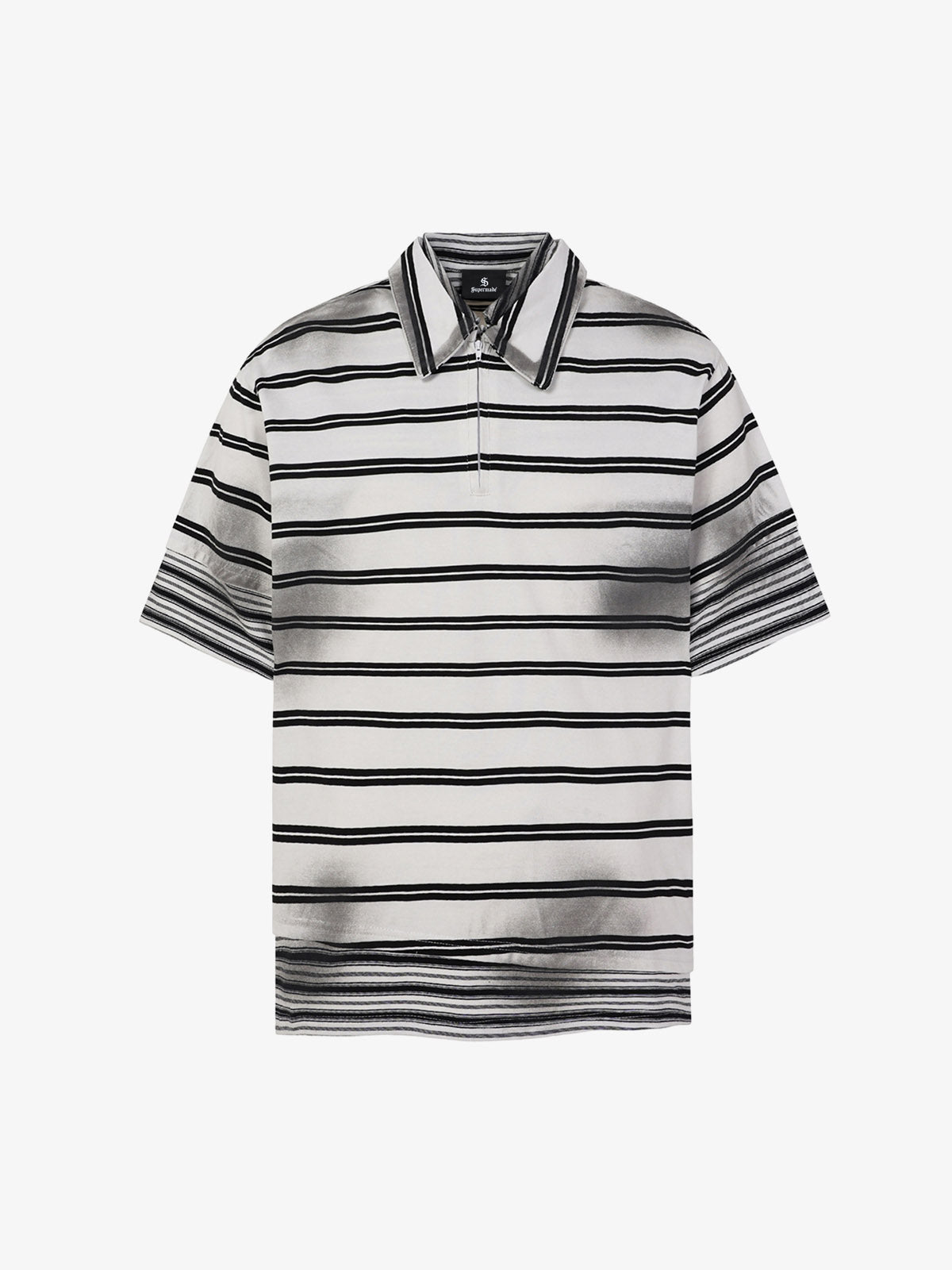 Revelse™ Striped Cotton Blend Half-Zip Pullover Sweater
