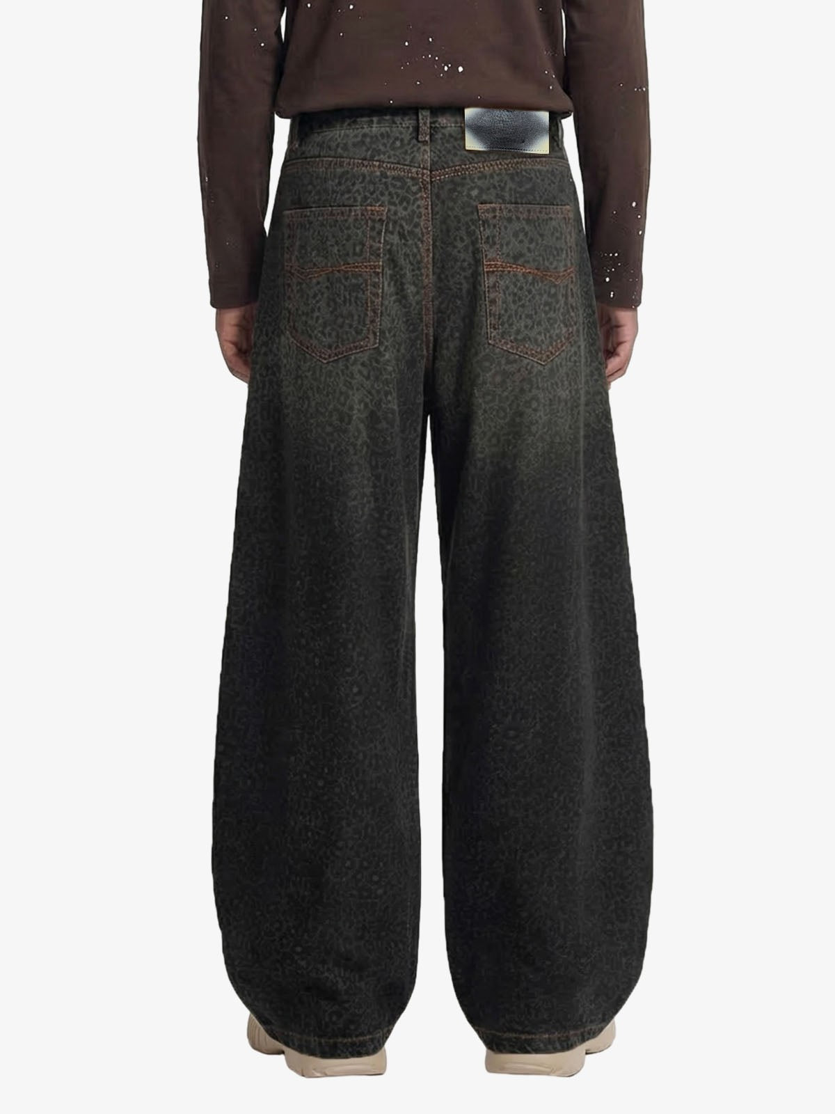 Revelse™ Leopard Print Denim Barrel Jeans