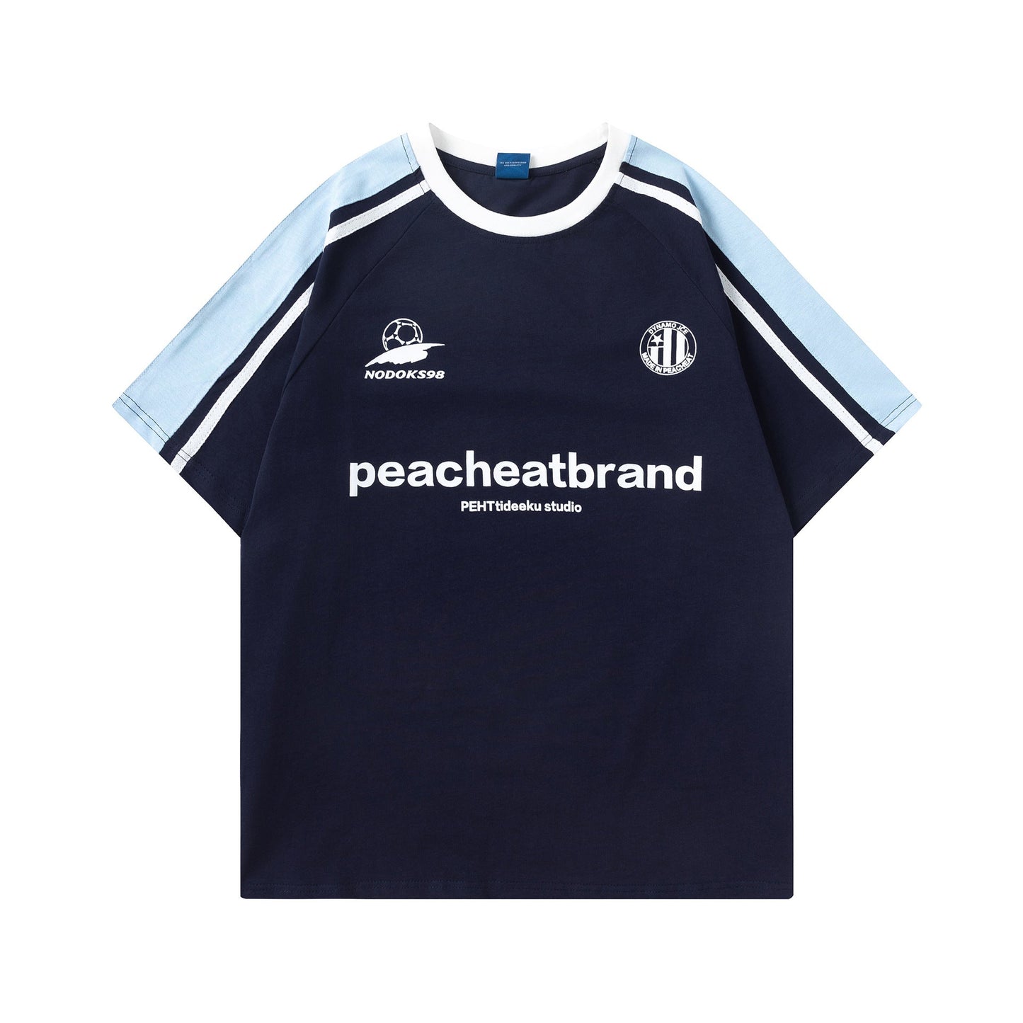 Peach Heat™ "Grand Prix" Oversized Racing Tee - Retro Color-Block Motorsports Graphic T-Shirt