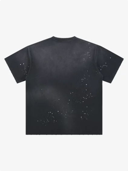 Floral Ink Splatter Graphic Basketball T-Shirt