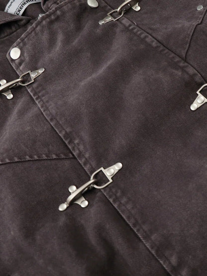 Cotton Denim Toggle Jacket