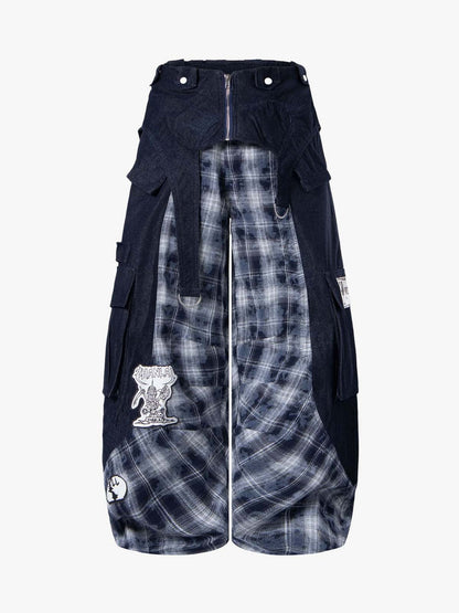 Deconstructed Patchwork Cyber-Grunge Denim Jeans