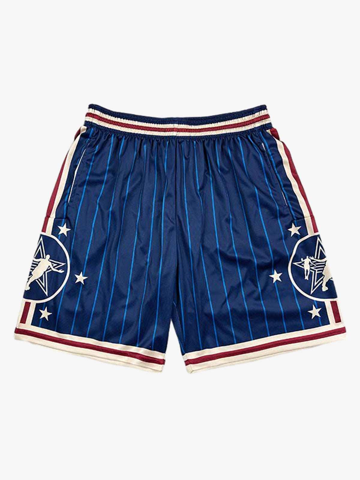 Revelse™  Striped Star Crest Soccer Shorts Lightweight