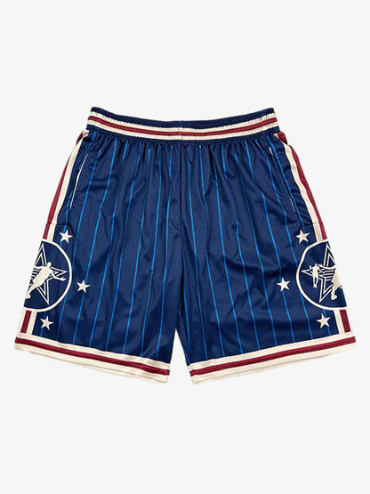 Revelse™  Striped Star Crest Soccer Shorts Lightweight