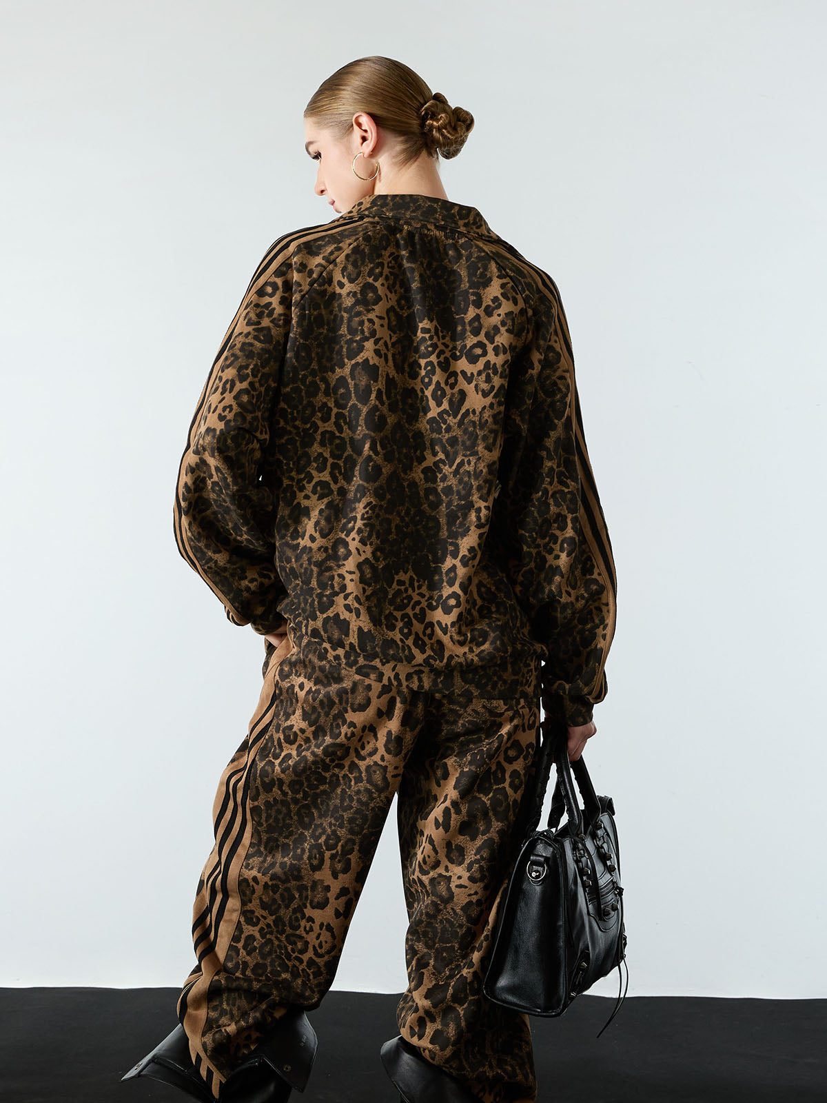 Cheetah Print Suede French Terry Tracksuit