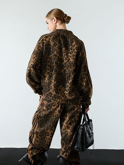 Cheetah Print Suede French Terry Tracksuit