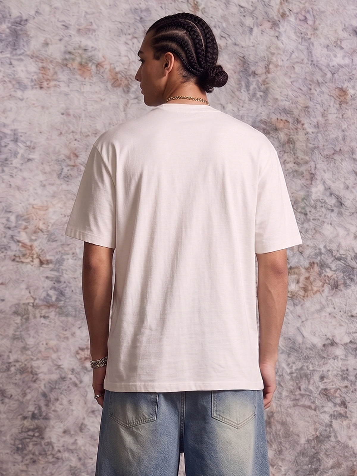 Revelse™  Abstract Cotton Oversized Graphic T-Shirt White