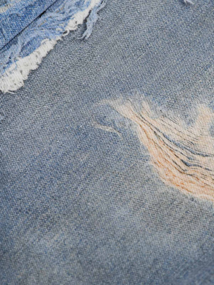 Revelse™  Deconstructed Distressed Denim Shorts Blue