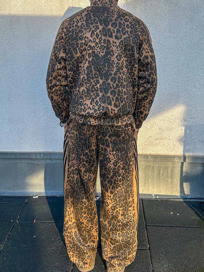 Cheetah Print Suede French Terry Tracksuit
