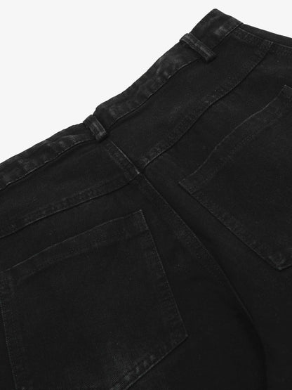 Contrast Stitching Barrel Leg Denim Jeans