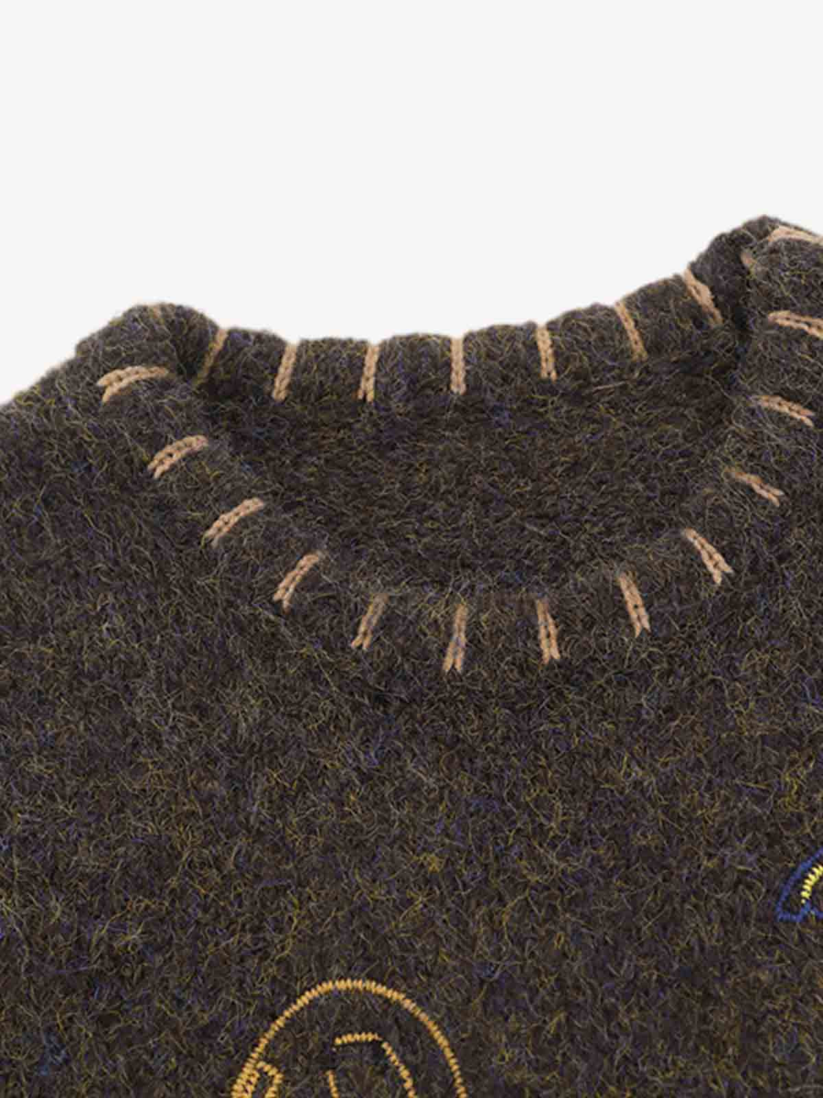 Vintage Embroidered Knit Sweater Vest