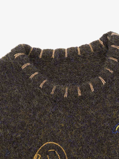 Vintage Embroidered Knit Sweater Vest