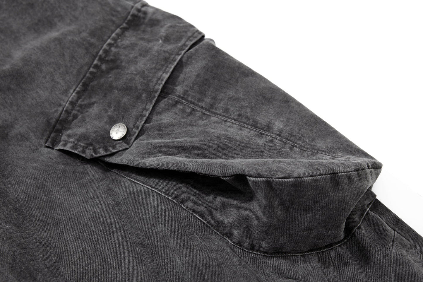 Wide-leg cargo trousers showing durable fabric and functional styling