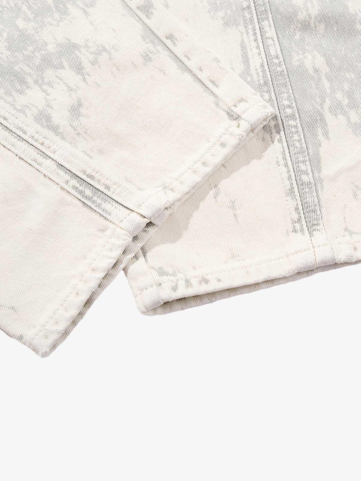Paint Effect Distressed Denim Jeans