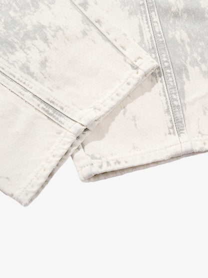 Paint Effect Distressed Denim Jeans