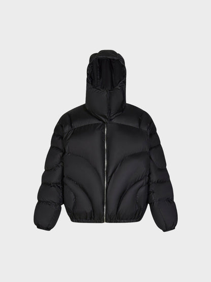 Puffer Jacket Quilted Stand Collar With Removable Hood