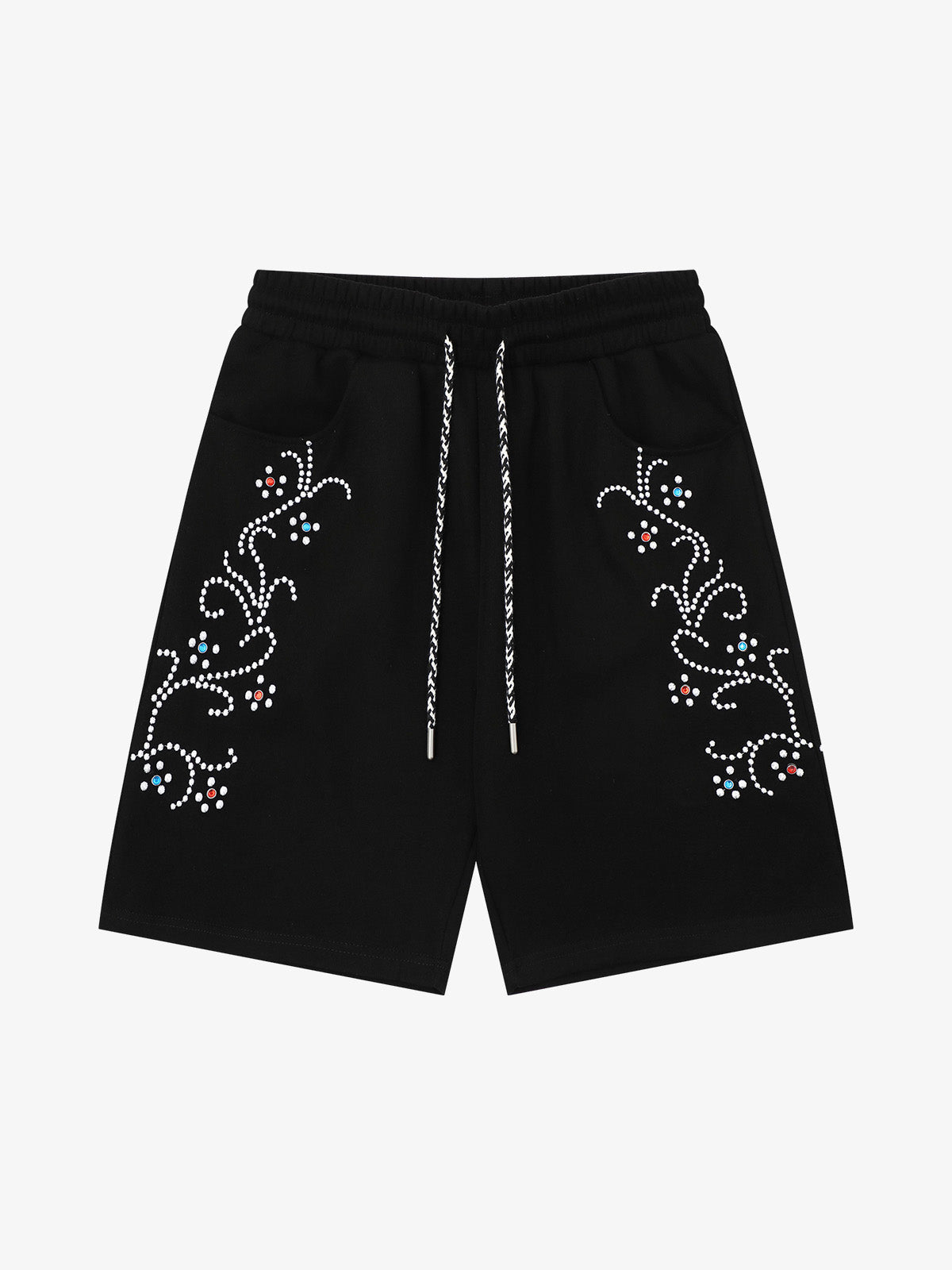 Revelse™  Rhinestone Graphic Jersey Knit Shorts