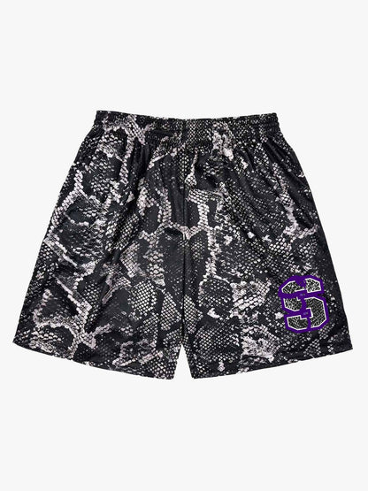Snakeskin Print Athletic Running Shorts