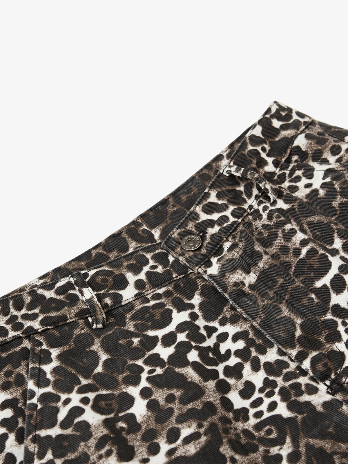 Leopard Print Wide Leg Cargo Pants
