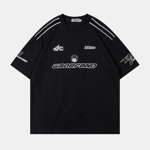 Revelse™ Oversized Varsity Racing Graphic T-Shirt