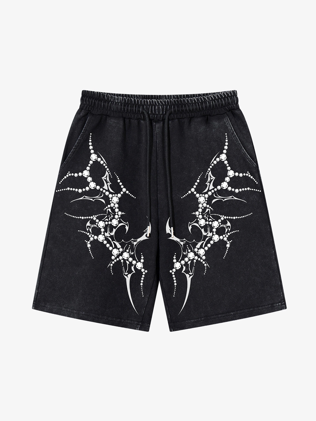 Women's Distressed Rhinestone Cotton Shorts