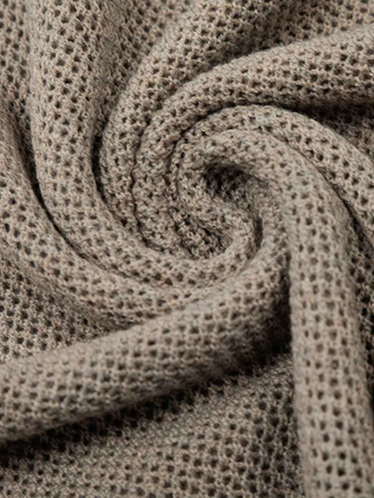 Revelse™  Layered Hollow-Out Mesh Knit Polo Shirt