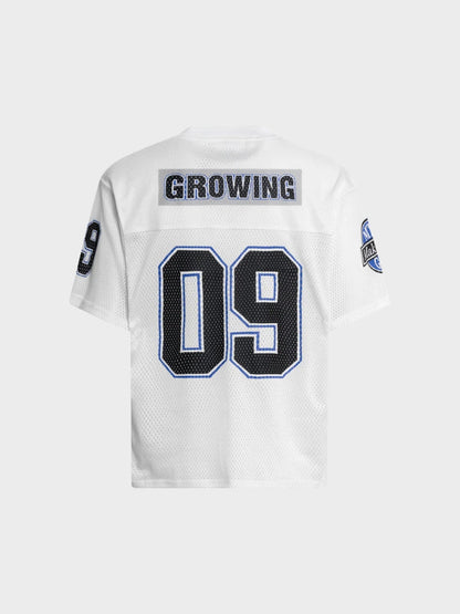 Mesh Varsity Short-Sleeve Sports Jersey with Oversized Numeral