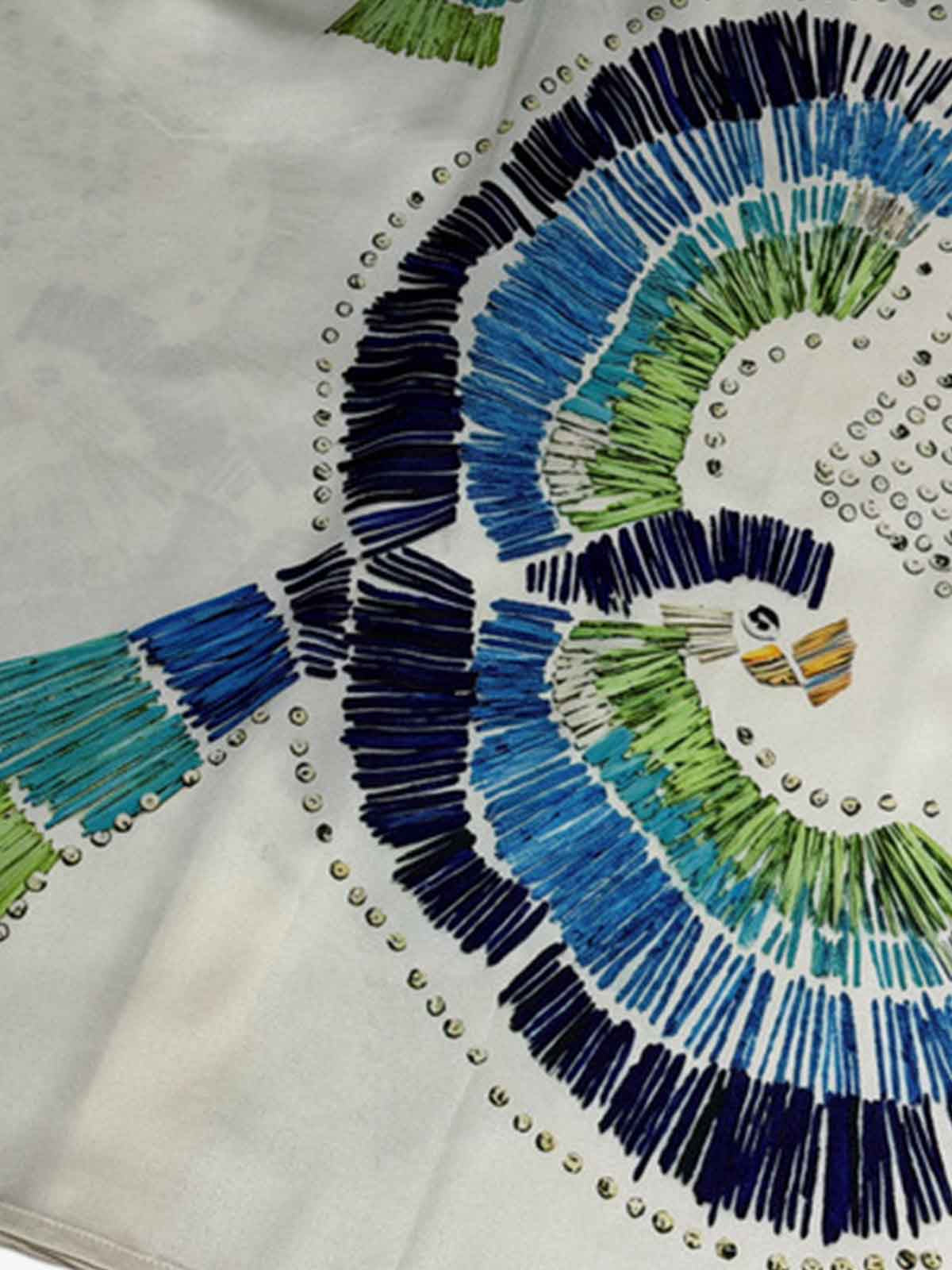 Revelse™  Silk Blend Bird Embroidered Camp Collar Shirt