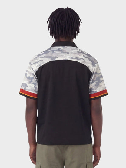 Revelse™ Cotton Blend Camo Panel Football Mesh Tee