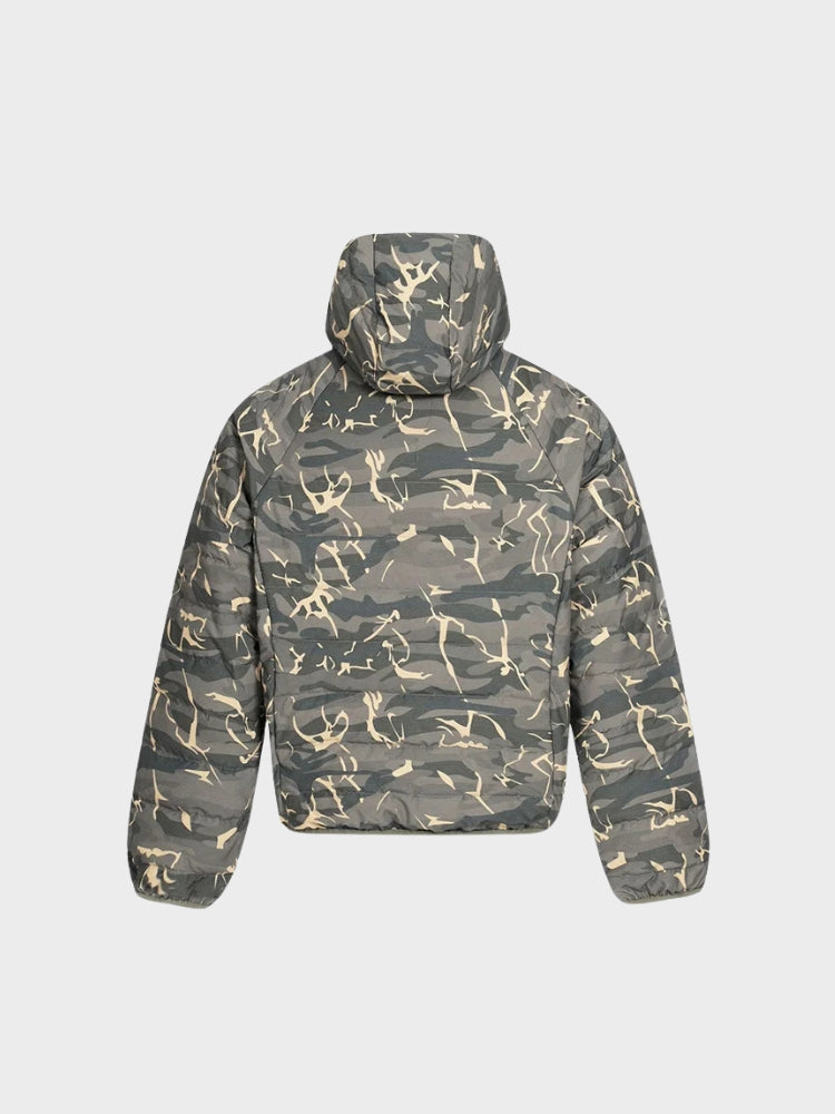 Camouflage Insulated Quilted Jacket With Side Zipper