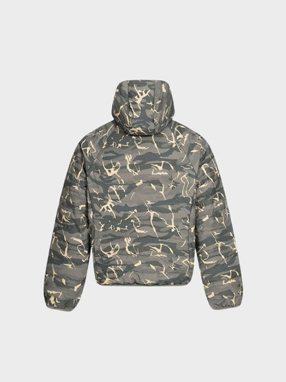 Camouflage Insulated Quilted Jacket With Side Zipper