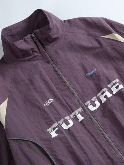 Polyester Stand Collar Track Jacket Lightweight