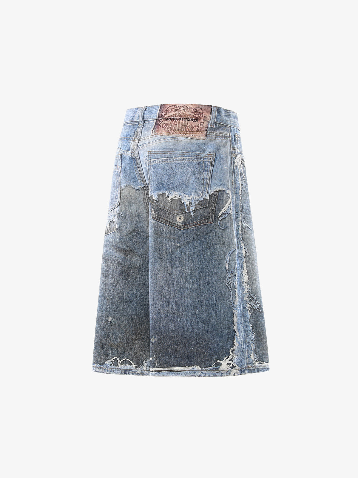 Revelse™  Deconstructed Distressed Denim Shorts Blue
