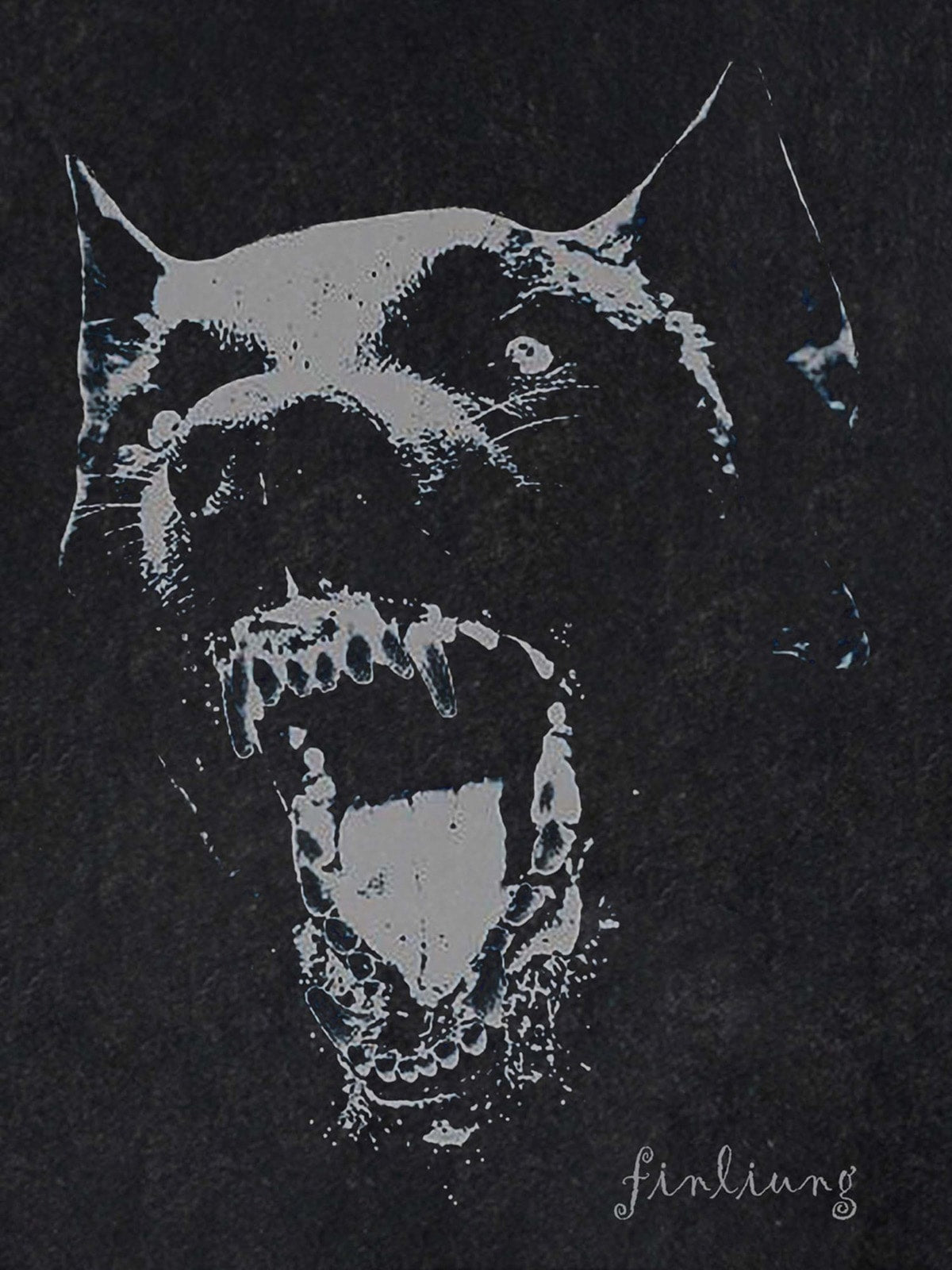 Doberman Print Washed Cotton T-Shirt