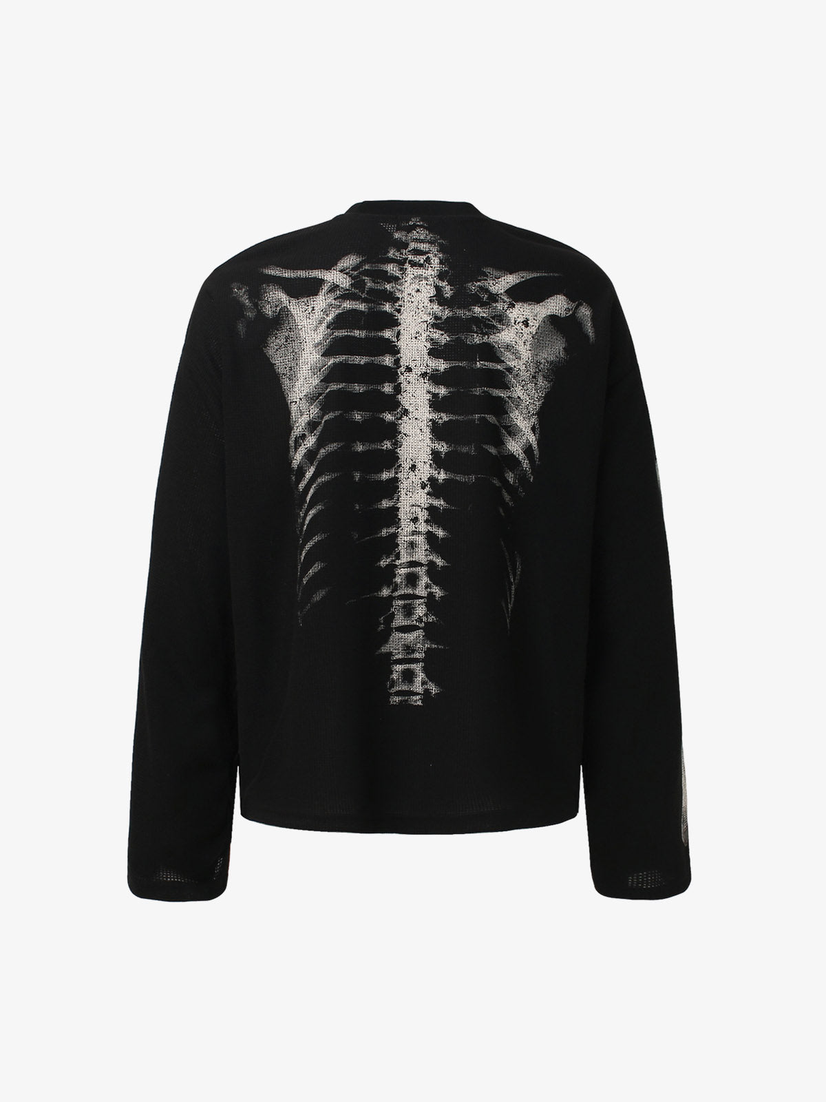 Skeleton Graphic Waffle Knit Sweatshirt