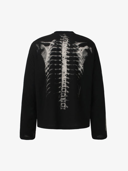 Skeleton Graphic Waffle Knit Sweatshirt