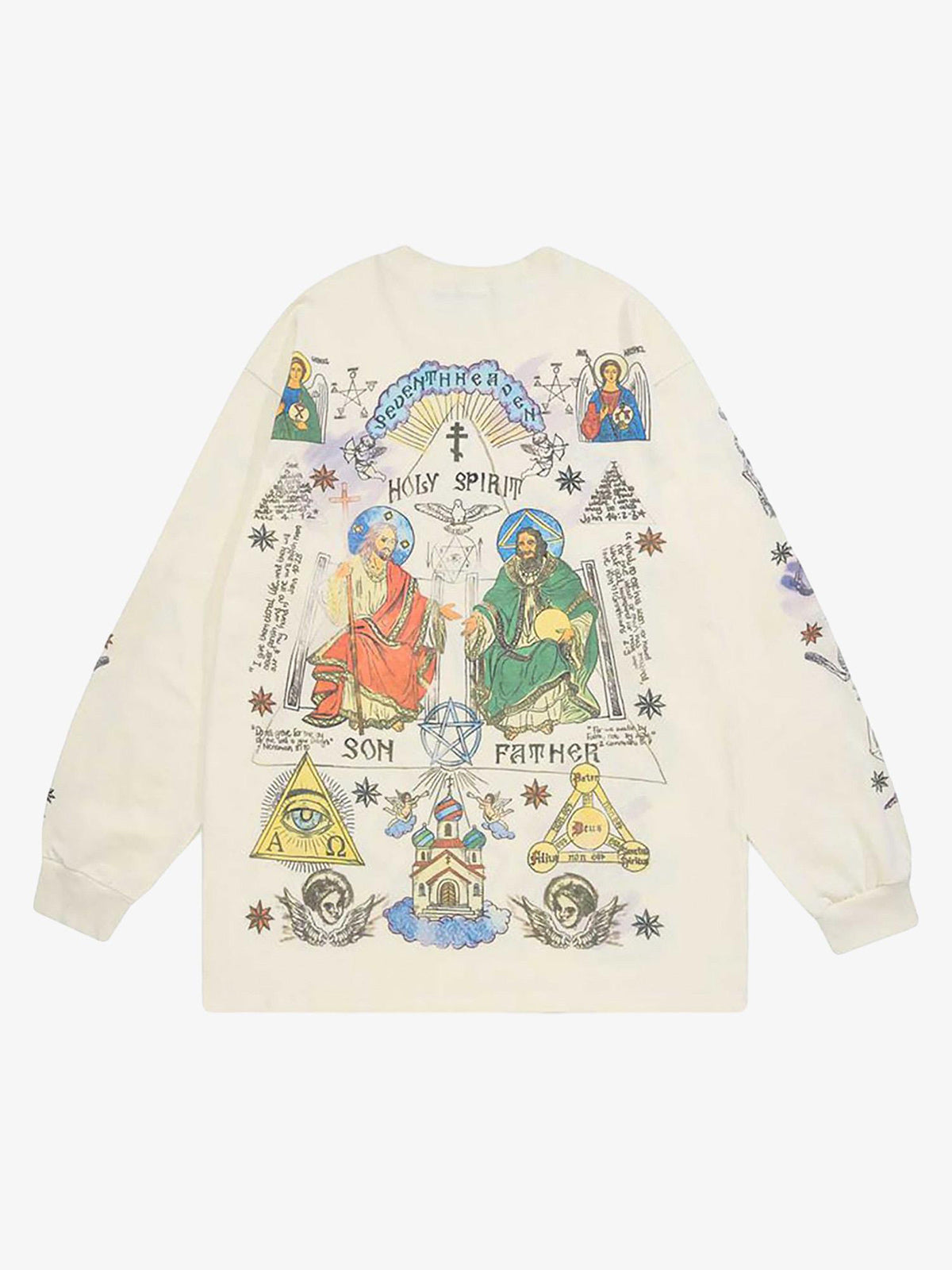 Men's Graffiti Print Long Sleeve Streetwear T-Shirt