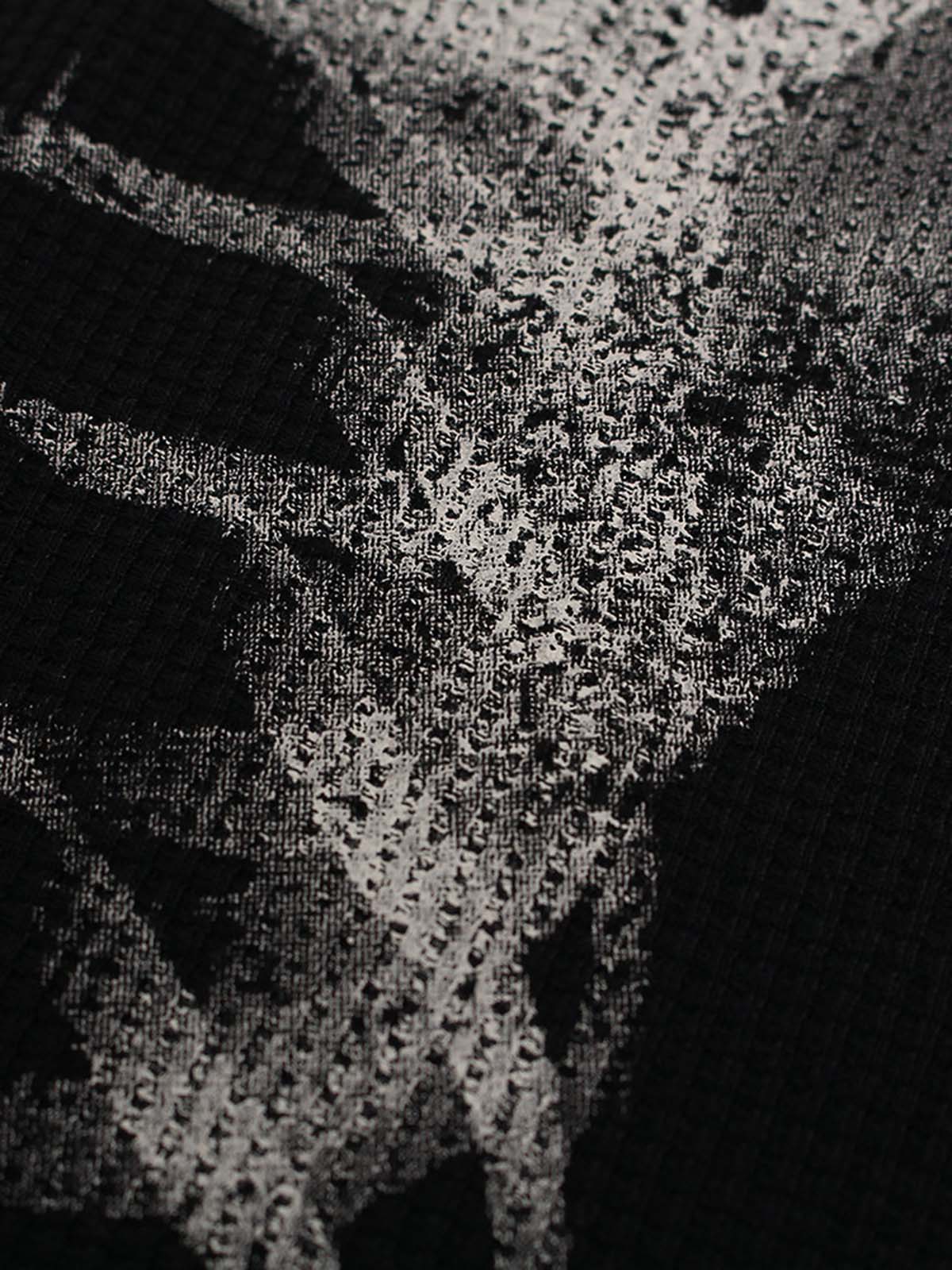 Skeleton Graphic Waffle Knit Sweatshirt