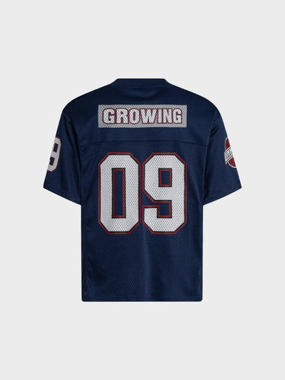 Mesh Varsity Short-Sleeve Sports Jersey with Oversized Numeral