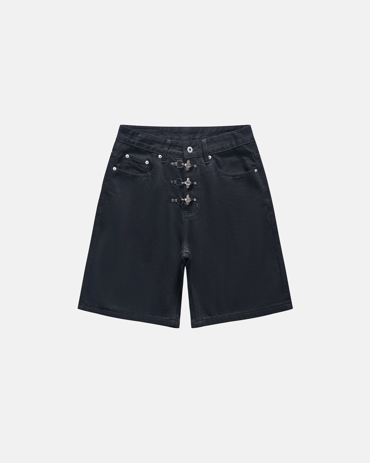 Men's Denim Metal Buckle Baggy Jorts