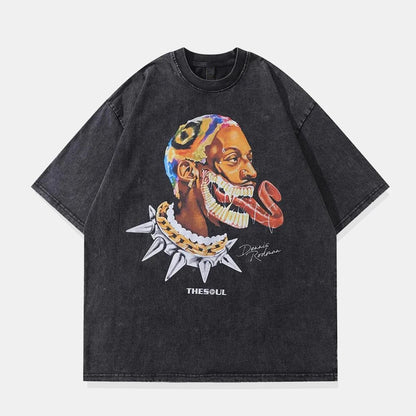 Revelse™ Dennis Rodman Hip Hop Trend Tee Men's Cool Fashion Oversized T-shirt