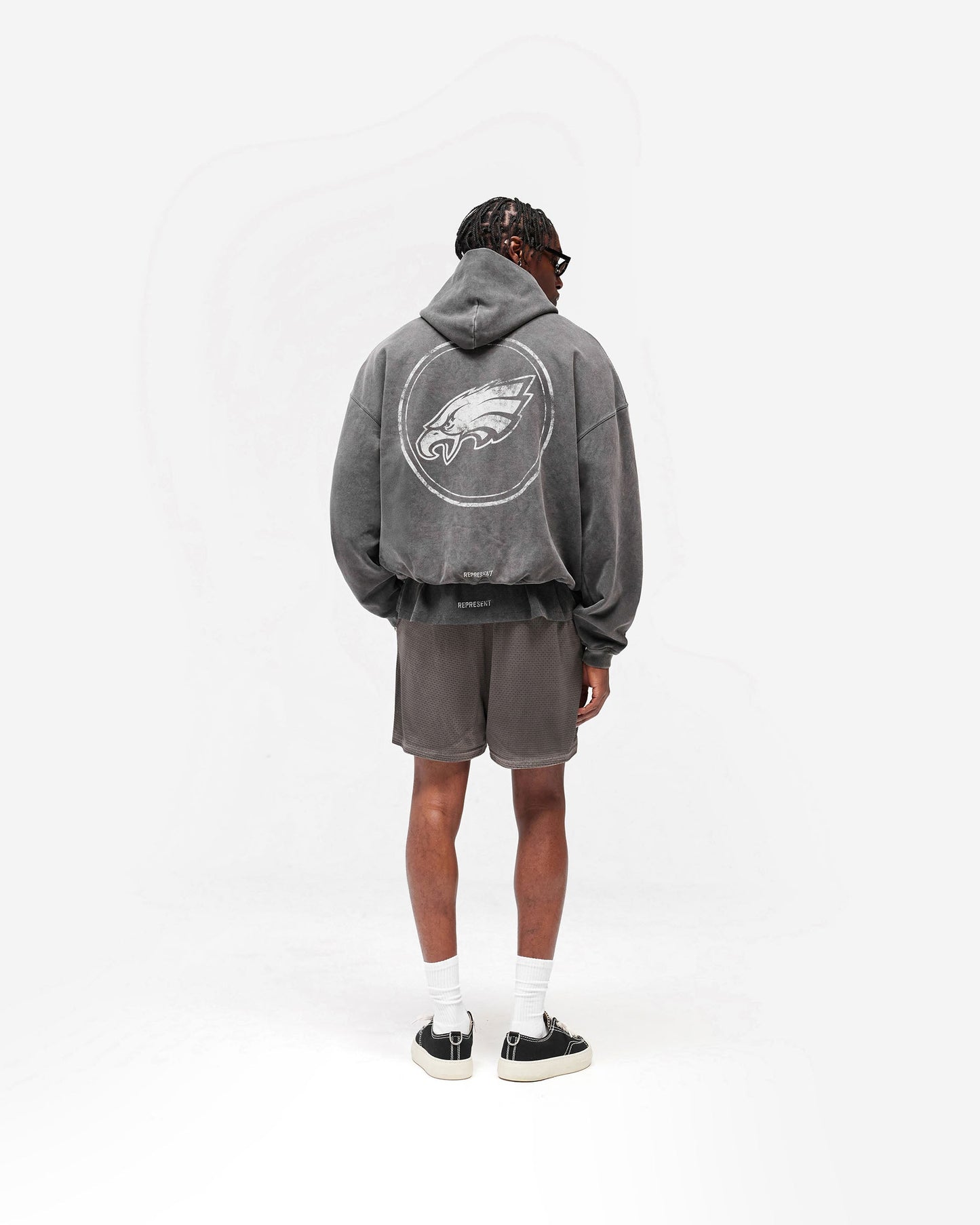 Revelse™ Vintage Grey Philadelphia Eagles Graphic Hoodie