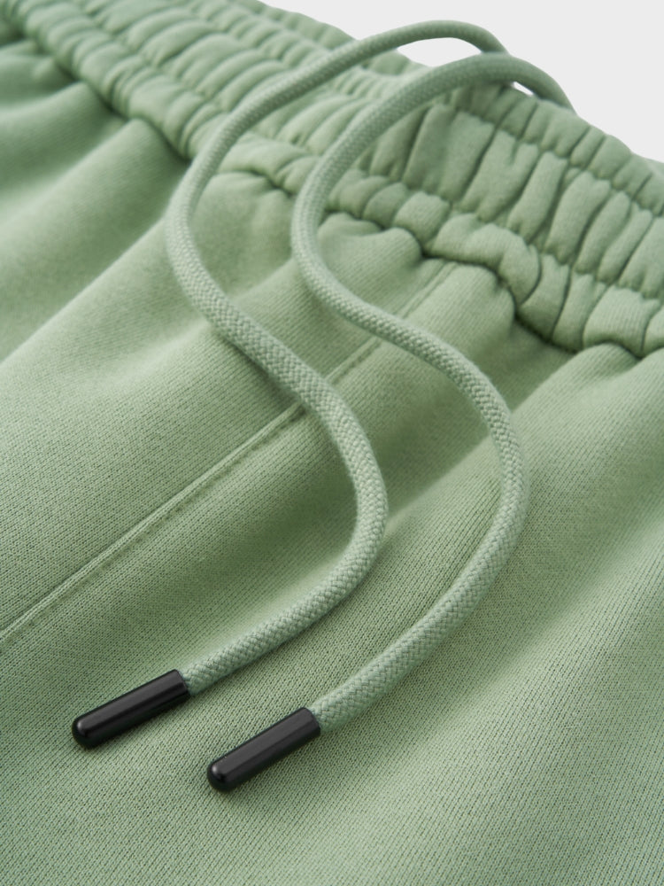 Oversized Cotton Blend Hoodie and Jogger Tracksuit Set Light Green