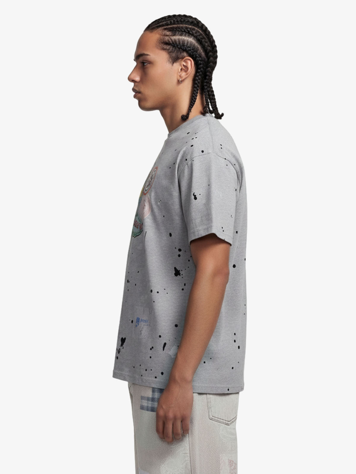 Retro Ink Splash Graphic T-Shirt