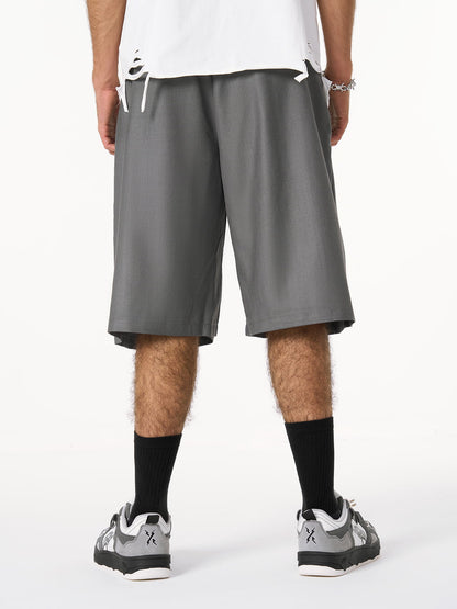 Revelse™  Pleated Wide-Leg Baggy Shorts With Pendant Decoration