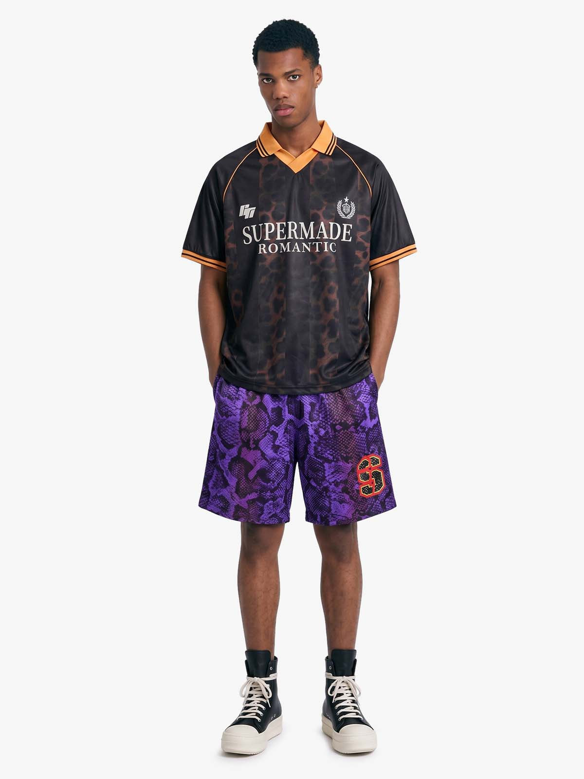 Snakeskin Print Athletic Running Shorts