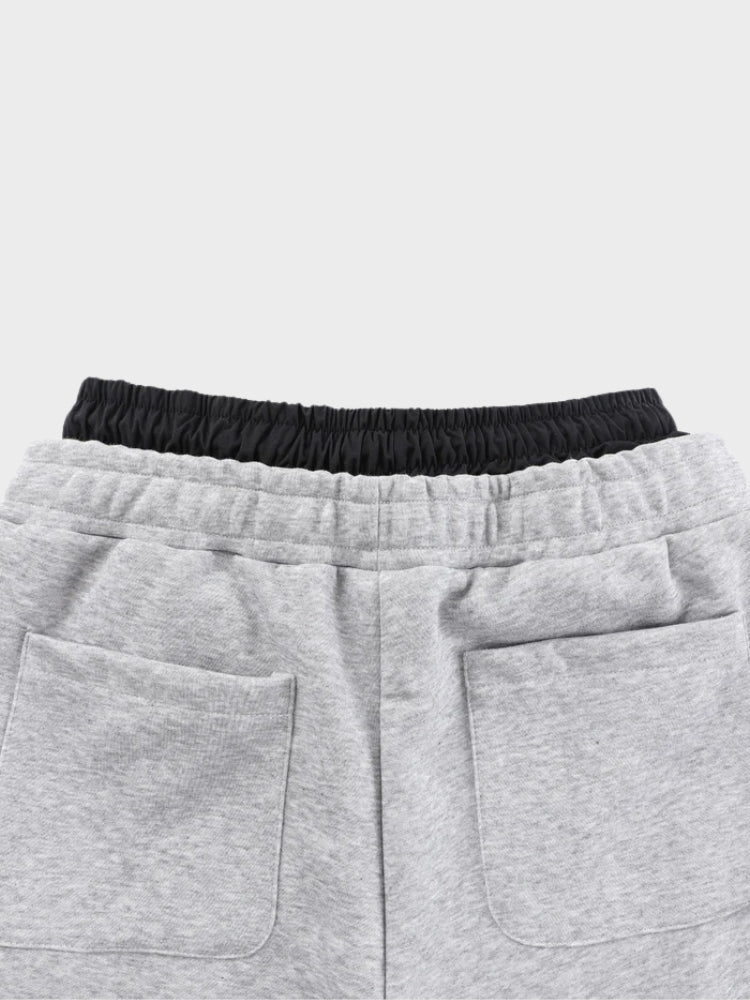 Wide-Leg Cotton Joggers with Side Stripe Panels