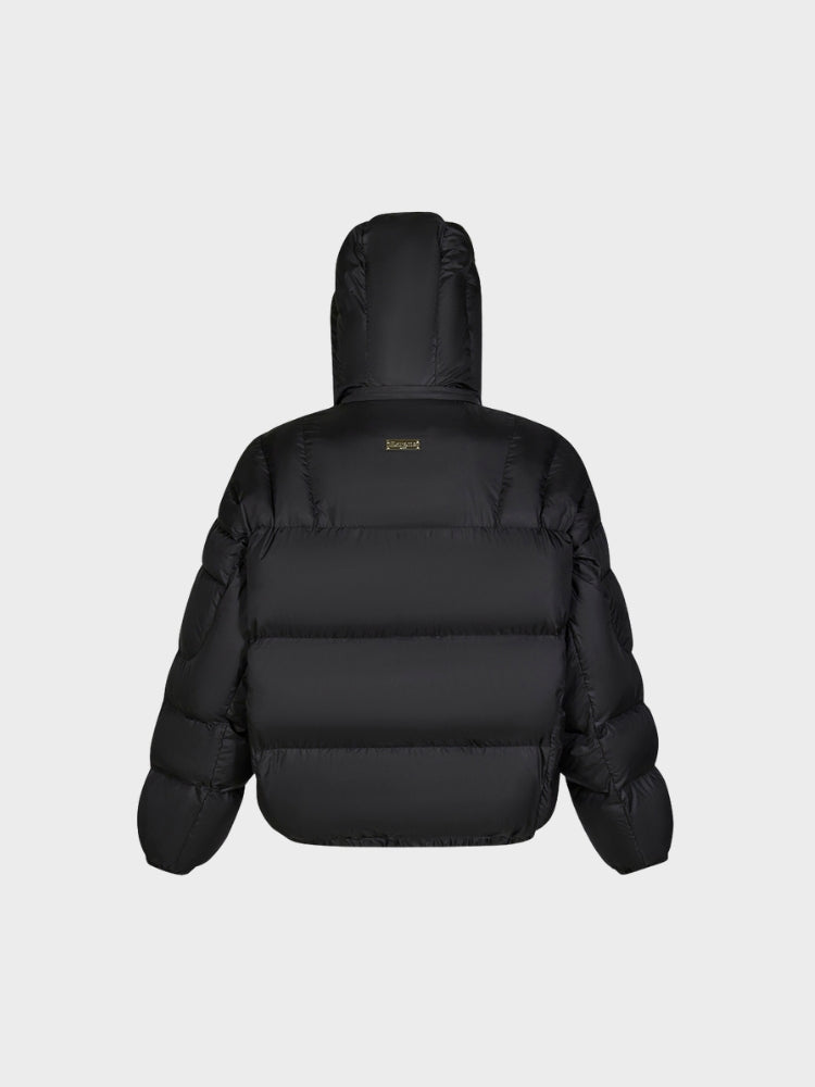 Puffer Jacket Quilted Stand Collar With Removable Hood