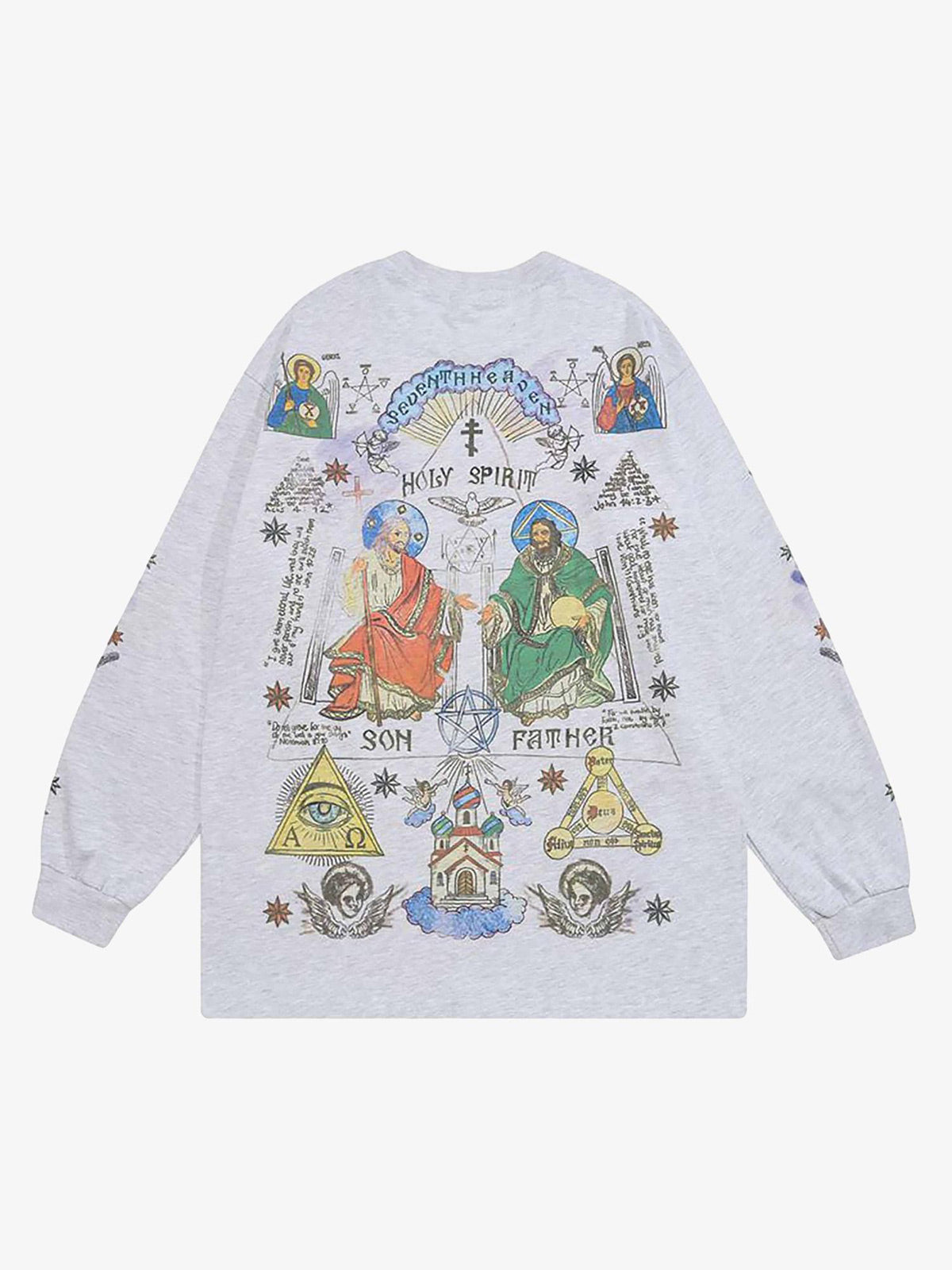 Men's Graffiti Print Long Sleeve Streetwear T-Shirt